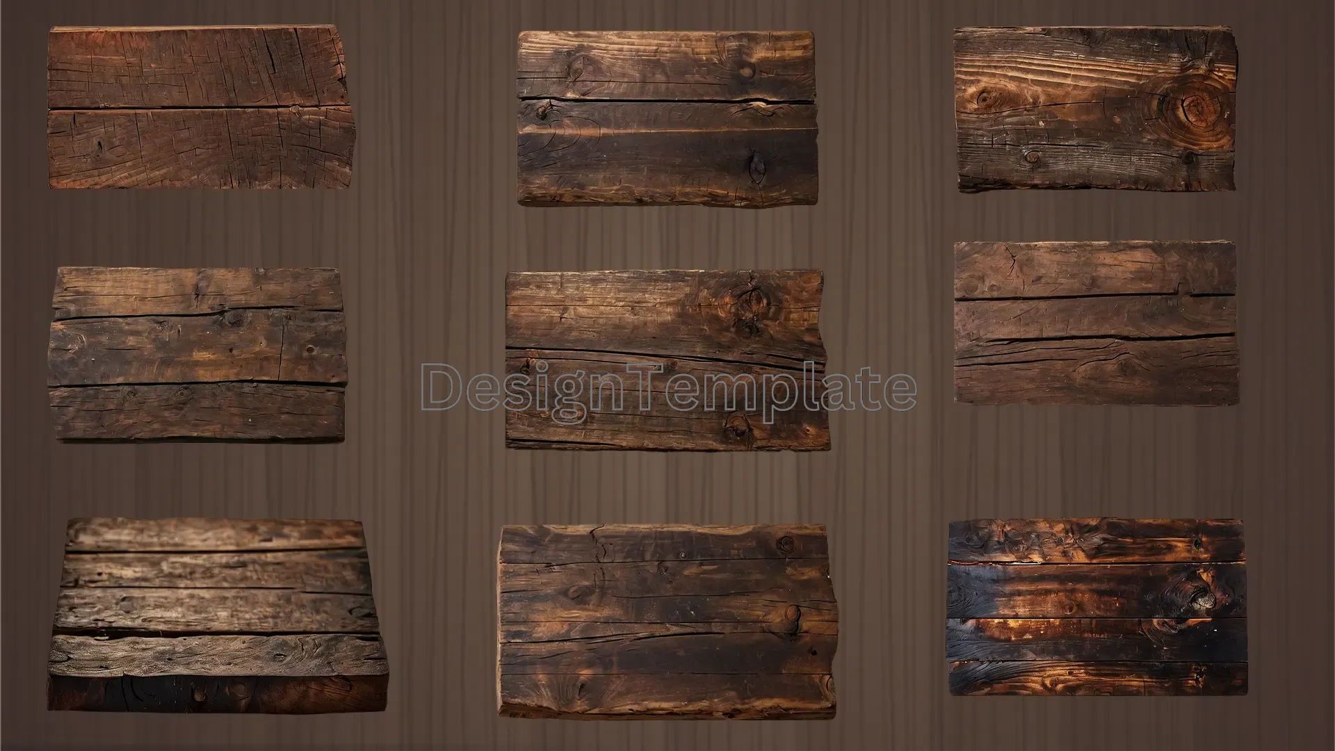 Elegant Rustic Wood 3D Elements